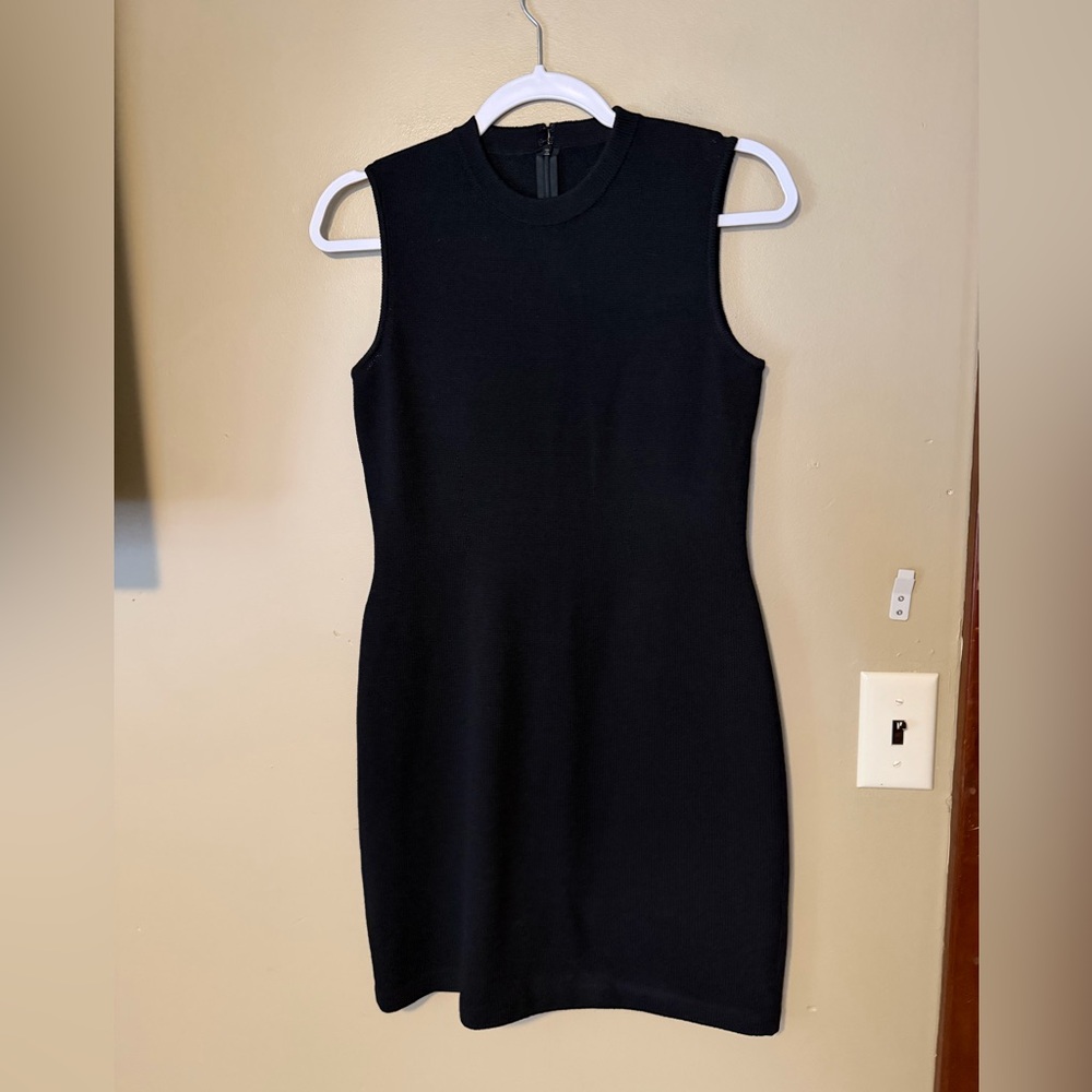 St. John Classic Santana Knit Black Mini Dress - Picture 2 of 6